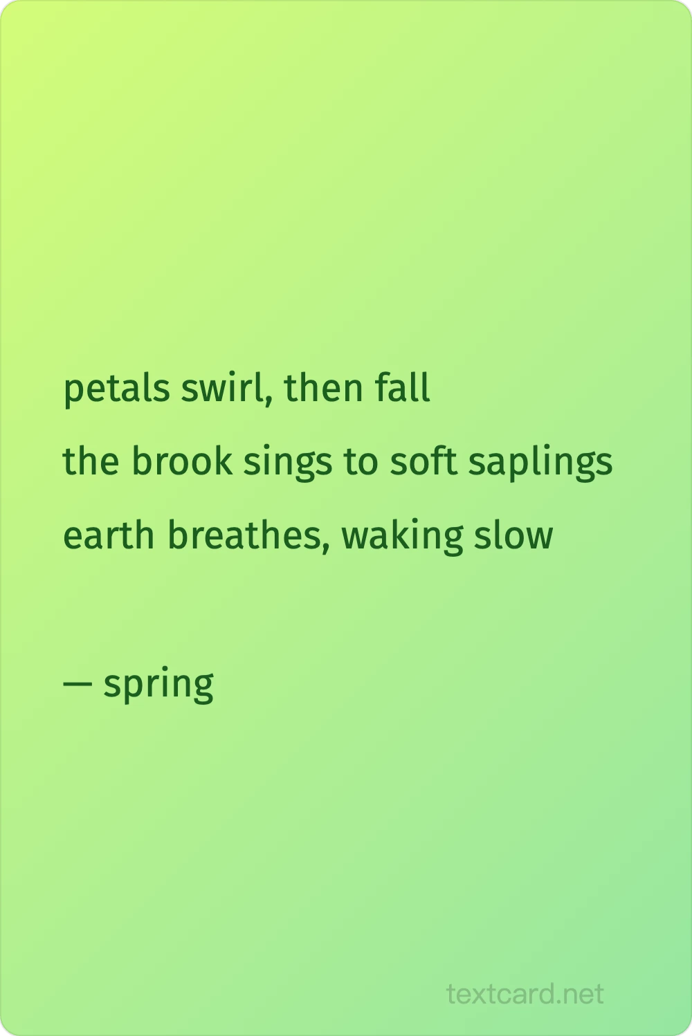 Haiku — AI text card generator preview