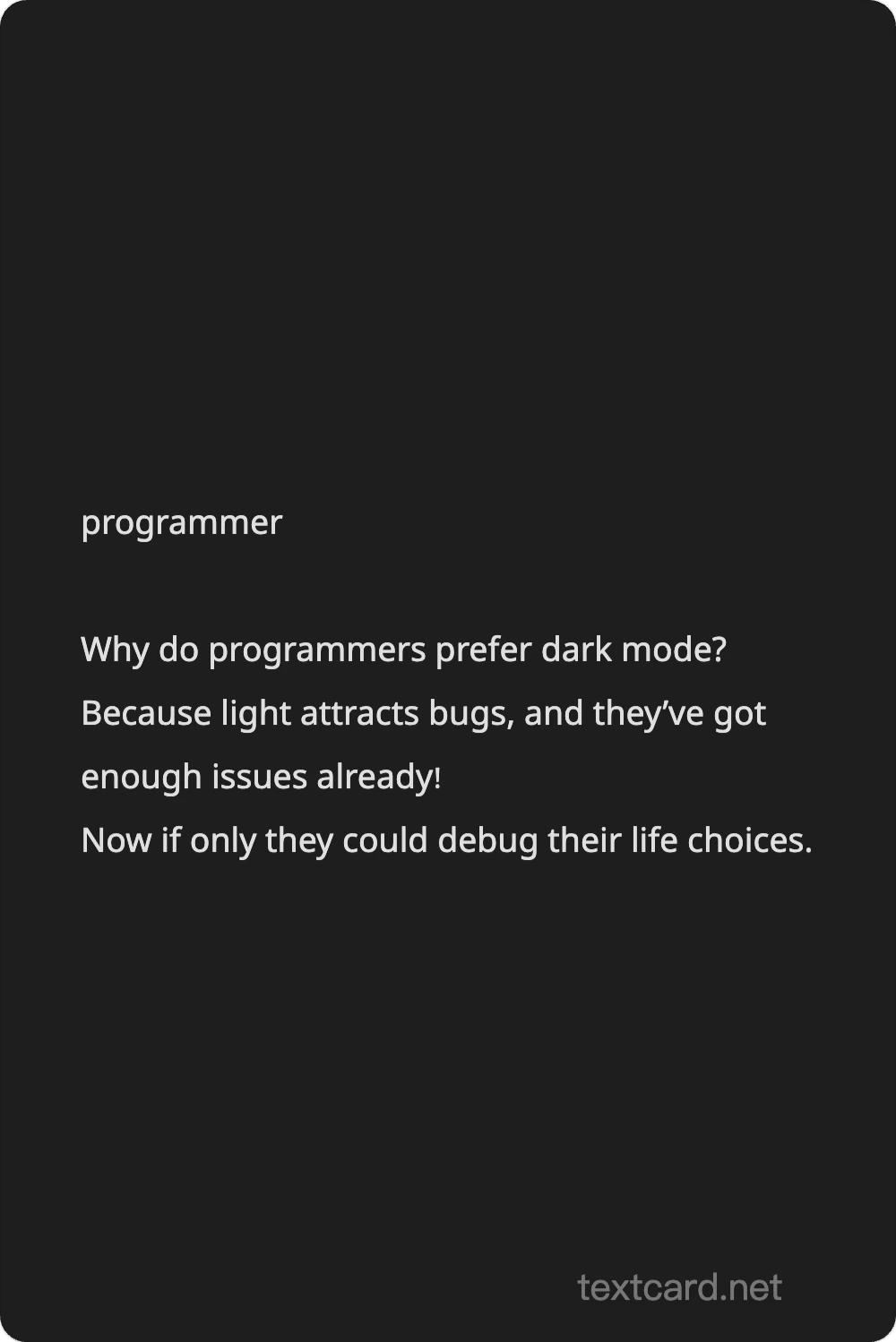 Joke Card — AI text card generator preview