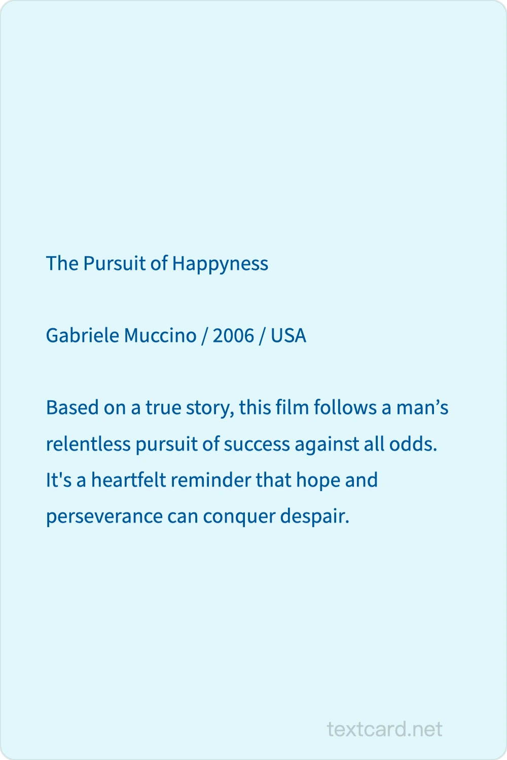 Movie Card — AI text card generator preview
