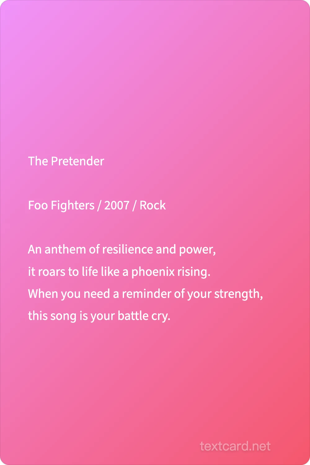 Music Card — AI text card generator preview