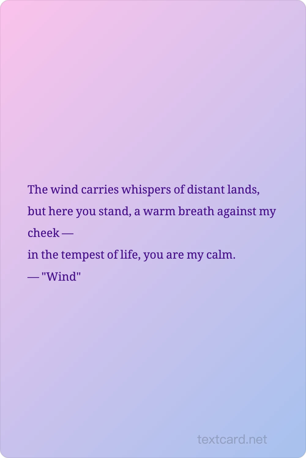 Three-Line Love Poem — AI text card generator preview
